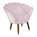 Ver imagem 1 de Poltrona Decorativa Pétala Pés Palito Suede Rosa Bebê - DS Estofados