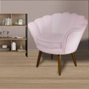 Ver imagem 2 de Poltrona Decorativa Pétala Pés Palito Suede Rosa Bebê - DS Estofados