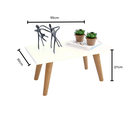 Ver imagem 5 de Mesinha Pequena de Centro Pés Madeira Retangular para Sala Branco