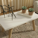 Ver imagem 3 de Mesinha Pequena de Centro Pés Madeira Retangular para Sala Branco