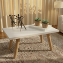 Ver imagem 2 de Mesinha Pequena de Centro Pés Madeira Retangular para Sala Branco