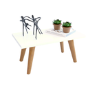 Ver imagem 4 de Mesinha Pequena de Centro Pés Madeira Retangular para Sala Branco