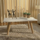 Ver imagem 1 de Mesinha Pequena de Centro Pés Madeira Retangular para Sala Branco