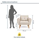 Ver imagem 3 de Poltrona Decorativa Linho Premium Base Madeira Maciça Aurea