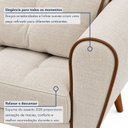 Ver imagem 5 de Poltrona Decorativa Linho Premium Base Madeira Maciça Aurea