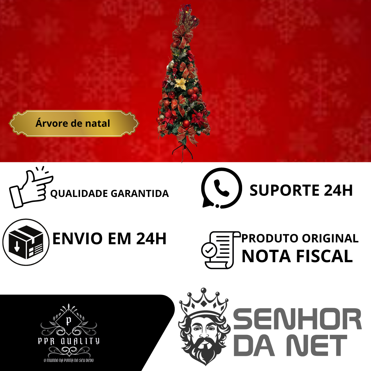 Árvore de Natal Decorada Luxo Completa Lindissima 1,80m - 9