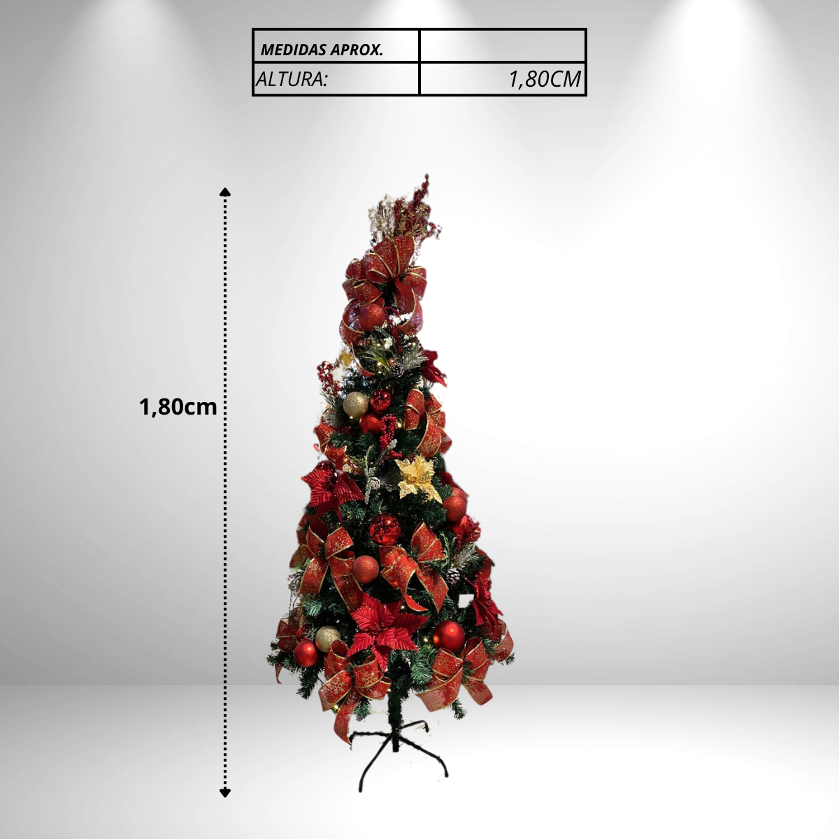 Árvore de Natal Decorada Luxo Completa Lindissima 1,80m - 8