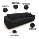 Ver imagem 3 de Sofá 4 Lugares 268cm Living Sala de Estar Murilo Sintético Pu K01 - D'rossi