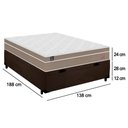 Ver imagem 4 de Cama Box Baú Casal Suede + Colchão Lis Molas Ensacadas Superpocket Plumatex 138x188x64cm Cor:marrom