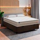 Ver imagem 2 de Cama Box Baú Casal Suede + Colchão Lis Molas Ensacadas Superpocket Plumatex 138x188x64cm Cor:marrom