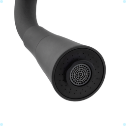 Torneira Gourmet para Cozinha Parede Mesa Pia Cano Flexível Dois Jatos Cano Cone Luxo Preto - 2