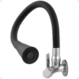 Torneira Gourmet para Cozinha Parede Mesa Pia Cano Flexível Dois Jatos Cano Cone Luxo Preto - 4