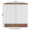 Ver imagem 2 de Balcão Madesa Stella 80 cm 2 Portas Rustic/Branco Cor:Rustic/Branco