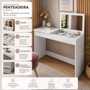 Ver imagem 5 de Penteadeira Paris Multifuncional e Puff Banco Luxor Estofado - Bege