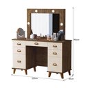 Ver imagem 4 de Penteadeira Camarim New Seul Malbec/off White com Banqueta Almofadada - Móveis Luapa