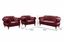Ver imagem 3 de Kit Namoradeira Duquesa Chesterfield 2 Lugares + 2 Poltronas Decoração Sala Recepção - Suede Bordô