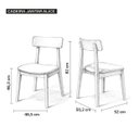 Ver mais imagens de Kit 2 Cadeira de Jantar Madeira Maciça Alice Estofada Premium Ergonomica Confortável Di Franco