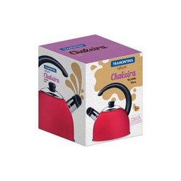 Chaleira Apito Inox Tramontina Vermelha Esmaltada 2,1 Litros - 2 Chaleira Apito Inox Tramontina Vermelha Esmaltada 2,1 Litros - 2