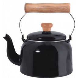 Chaleira Tradicional Aço Esmaltado 16 1,8 litros Preto Mãe Ágata Ewel - 1