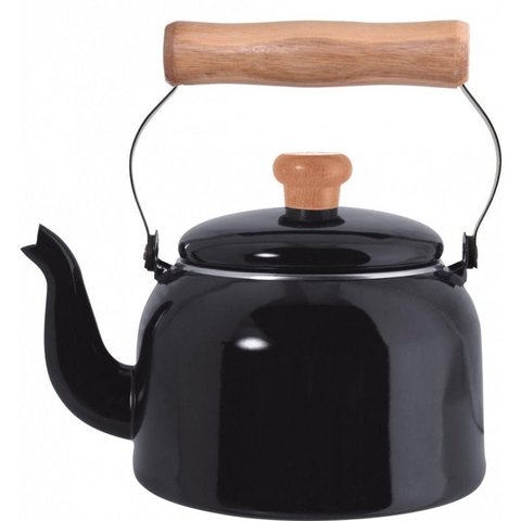 Chaleira Tradicional Aço Esmaltado 16 1,8 litros Preto Mãe Ágata Ewel