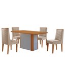 Ver imagem 2 de Mesa de Jantar Isadora 120cm Tampo Mdf Laminado com 4 Cadeiras Safira