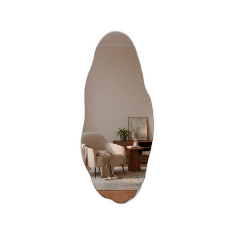 Espelho Orgânico Moderno Multiuso para Sala Quarto Banheiro 80x35 Brinovar