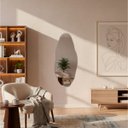Ver imagem 2 de Espelho Orgânico Moderno Multiuso para Sala Quarto Banheiro 80x35 Brinovar