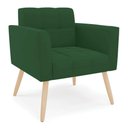 Ver imagem 1 de Poltrona Elisa Veludo Verde Pés Palito Natural - D'Rossi