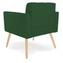 Ver imagem 2 de Poltrona Elisa Veludo Verde Pés Palito Natural - D'Rossi