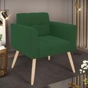 Ver imagem 3 de Poltrona Elisa Veludo Verde Pés Palito Natural - D'Rossi