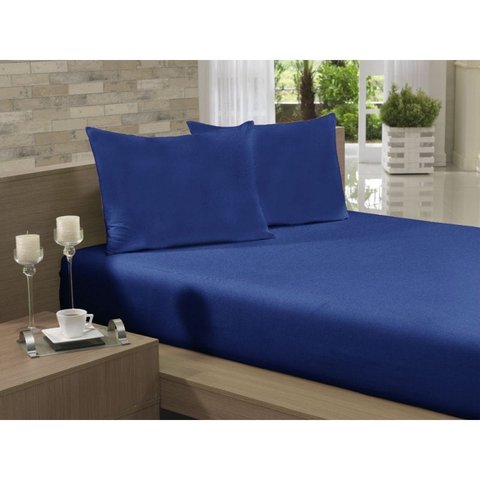 Lençol Avulso Solteiro 135x240 Azul Marinho Soft