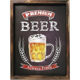 Placa Decorativa Madeira 30x40cm Premium Beer Mart - 1