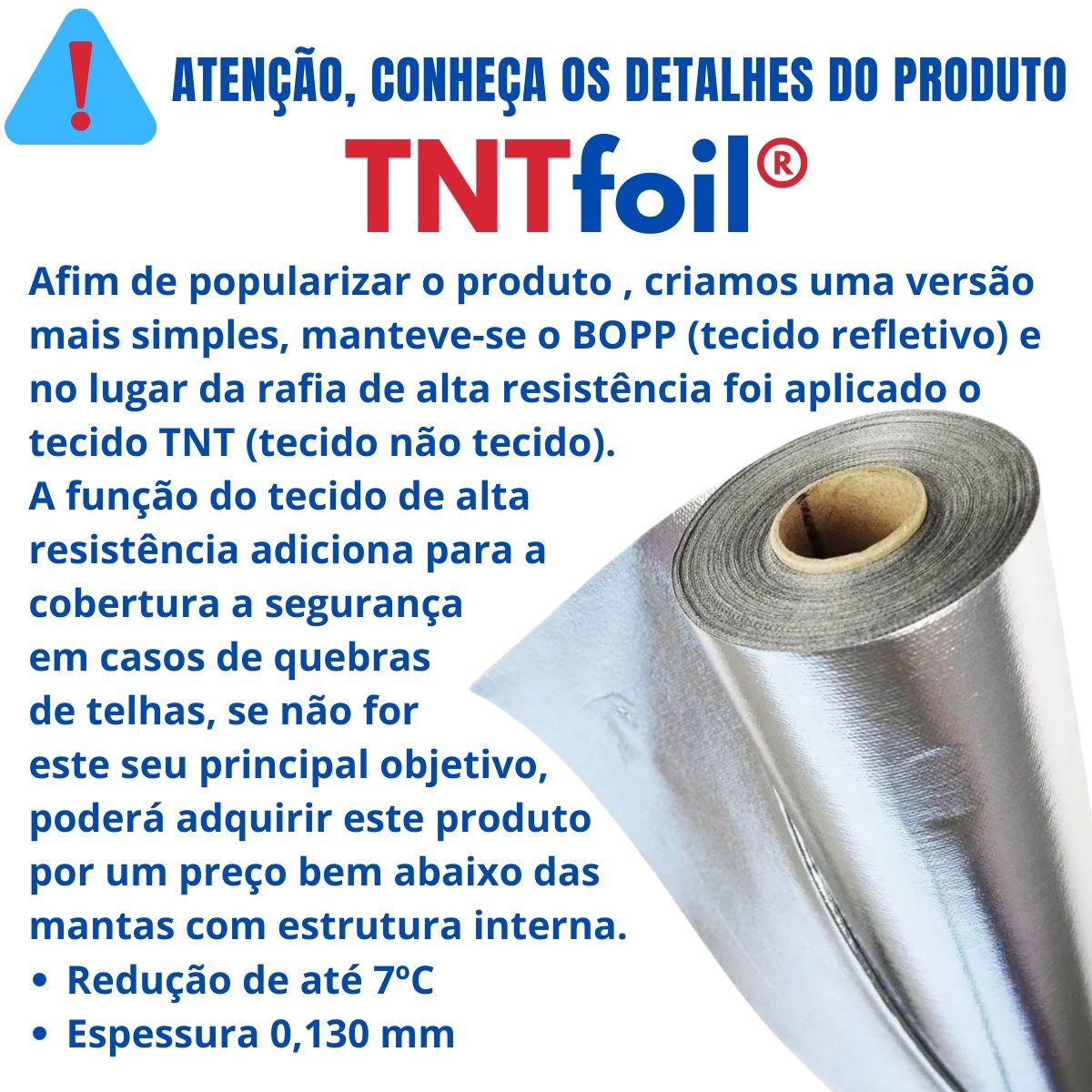 Manta Térmica para Telhado Tntfoil 2 Faces 25 M² + Fita(s) - 3