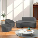 Ver imagem 2 de Kit Divã Recamier Orgânico Marrocos 180cm Lado Esquerdo e 2 Poltronas Amore Linho