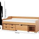 Ver imagem 3 de Cama Solteiro com 5 Gavetas Madeira Maciça Floro Marrom/Pine