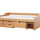 Ver imagem 2 de Cama Solteiro com 5 Gavetas Madeira Maciça Floro Marrom/Pine