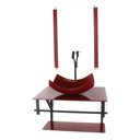 Ver imagem 1 de GABINETE DE VIDRO PARA BANHEIRO 60CM AP CUBA RETANGULAR CURVADA VERMELHO CEREJA FULL