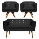 Ver imagem 1 de Kit Namoradeira 2 Lugares e 2 Poltronas Julia Preto