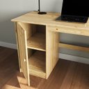 Ver imagem 3 de Escrivaninha Madeira Mesa 4 Gavetas 1 Porta Manager Natural