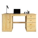 Ver imagem 7 de Escrivaninha Madeira Mesa 4 Gavetas 1 Porta Manager Natural