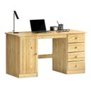 Ver imagem 6 de Escrivaninha Madeira Mesa 4 Gavetas 1 Porta Manager Natural
