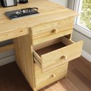 Ver imagem 5 de Escrivaninha Madeira Mesa 4 Gavetas 1 Porta Manager Natural