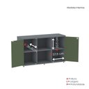 Ver imagem 7 de Armário Credenza 2 Portas Pivotante P25 Cinza/Grafito/Salvia