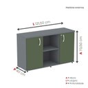Ver imagem 4 de Armário Credenza 2 Portas Pivotante P25 Cinza/Grafito/Salvia