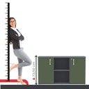 Ver imagem 6 de Armário Credenza 2 Portas Pivotante P25 Cinza/Grafito/Salvia