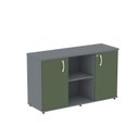 Ver imagem 3 de Armário Credenza 2 Portas Pivotante P25 Cinza/Grafito/Salvia