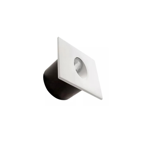 Kit 10 Balizador Led 3w Embutir Quadrado Parede Bco Quente - Branco - Preto