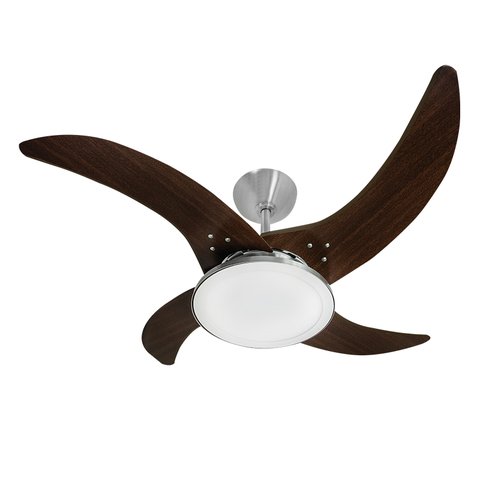 Ventilador de Teto Tron Mareiro Led 4 Pás Marrom / Alumínio 127V