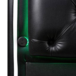 Cabeceira Quarto Gamer Ninja X com Led Material Sintético Preto e Branco 140cm Speciale Home - 5