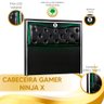 Cabeceira Quarto Gamer Ninja X com Led Material Sintético Preto e Branco 140cm Speciale Home - 9